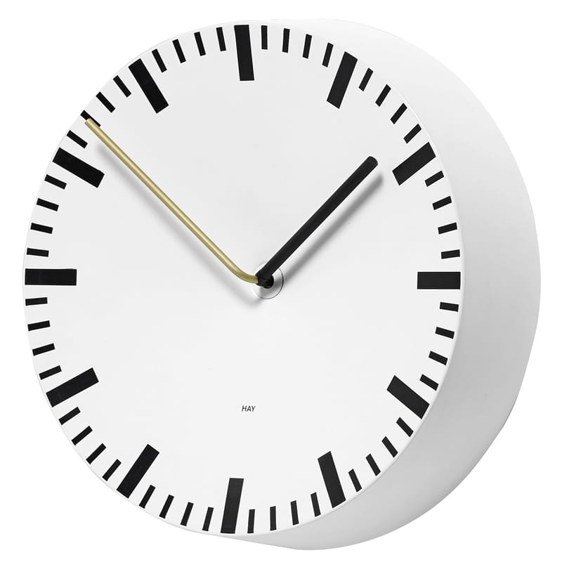 Décoration - Horloges  - Horloge murale Analog métal blanc / Ø 27 cm - Hay - Blanc - Aluminium peint