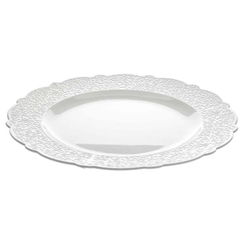 Table et cuisine - Plateaux et plats de service - Plat de présentation Dressed céramique blanc / Ø 33 - Alessi - Plat de service Ø 33 - Blanc - Porcelaine