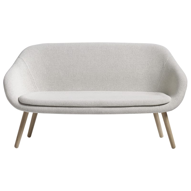 Möbel - Sofas - About a lounge sofa for Comwel Sofa / L 150 cm - 2-Sitzer - Hay - Weiβ / holzfarben - Gewebe, massive Eiche, Polyurethan-Hartschaum