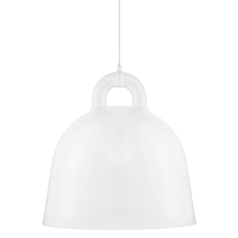 Luminaire - Suspensions - Suspension Bell métal blanc / Large Ø 55 cm - Normann Copenhagen - Blanc mat & Int. Blanc - Aluminium