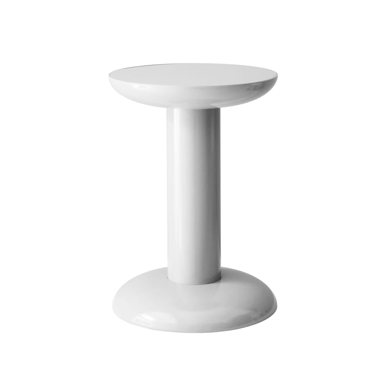 Mobilier - Tables basses - Table d\'appoint Thing métal blanc / Tabouret - By George Sowden / Alu recyclé - raawii - Blanc - Aluminium recyclé