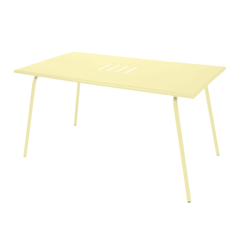 Jardin - Tables de jardin - Table rectangulaire Monceau métal jaune / 146 x 80 cm - 6 personnes - Fermob - Citron givré - Acier peint