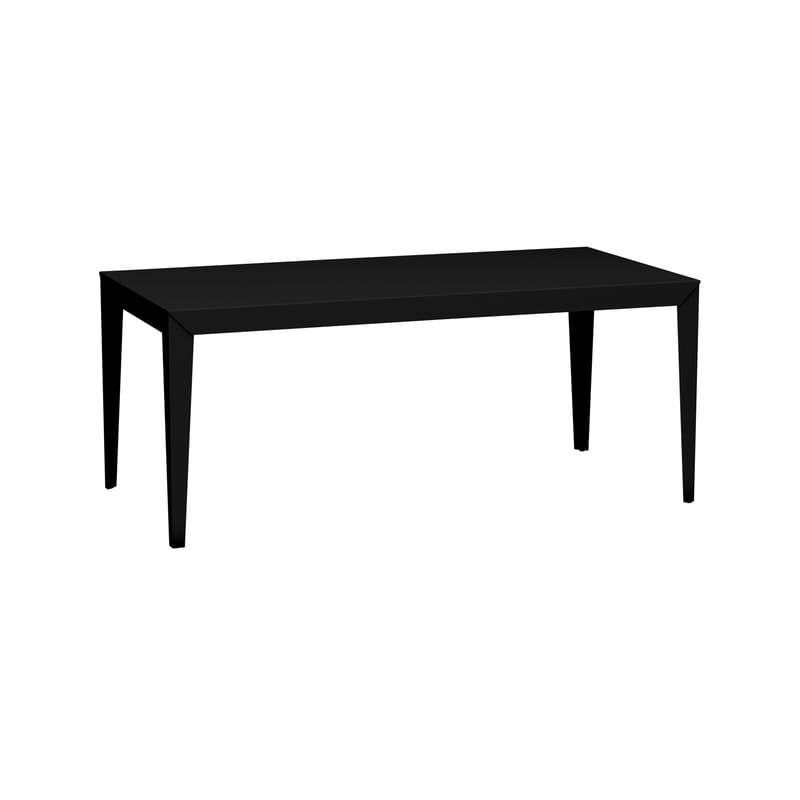 Jardin - Tables de jardin - Table rectangulaire Zef OUTDOOR métal noir / 180 x 90 cm - Aluminium - Matière Grise - Noir - Aluminium laqué époxy