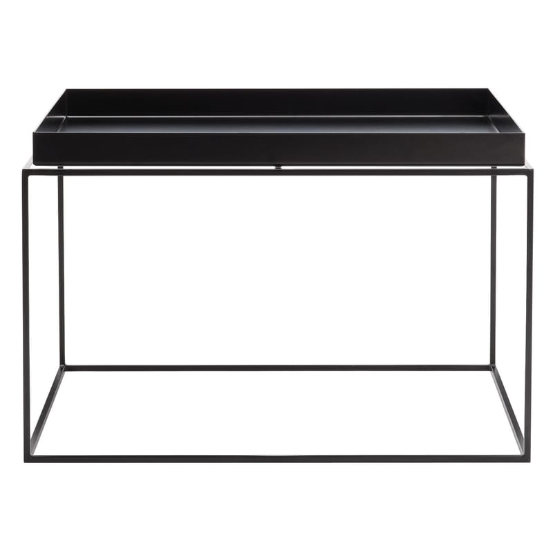 Arredamento - Tavolini  - Tavolino Tray metallo nero h 35 cm - 60 x 60 cm - Hay - Nero - Acciaio laccato