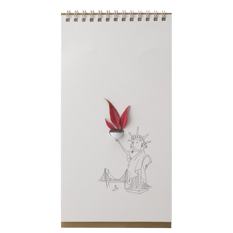 Décoration - Vases - Vase Flip Humour papier blanc marron - Pa Design - Motifs humoristiques - Carton, Papier, PVC