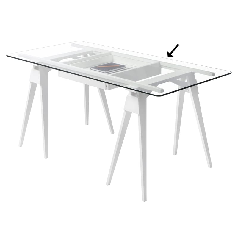 Mobilier - Bureaux - Accessoire table  verre transparent / Plateau pour bureau Arco - 150 x 75 cm - Design House Stockholm - Plateau / Verre transparent - Verre trempé