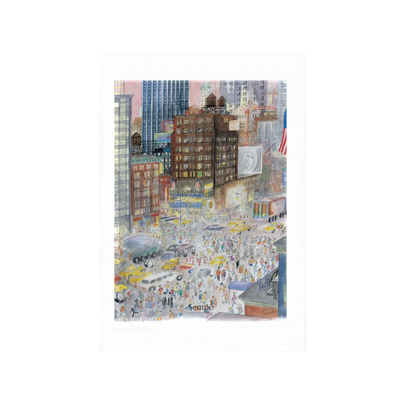 Décoration - Objets déco et cadres-photos - Affiche Sempé - New York papier multicolore / 38 x 56 cm - Image Republic - New York - Papier Velin d\'Arches