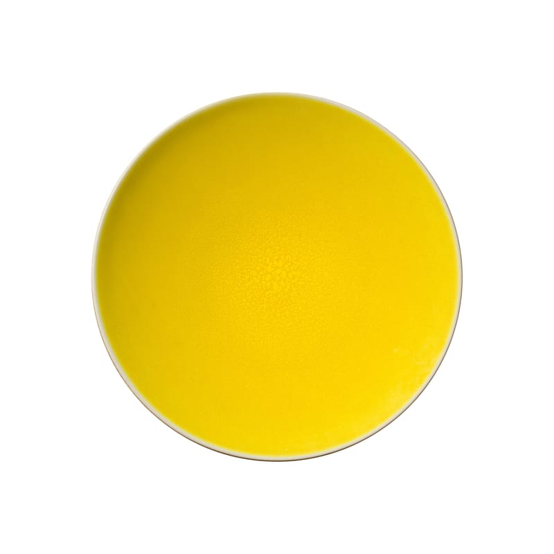 Table et cuisine - Assiettes - Assiette Tourron céramique jaune / Ø 26 cm - Grès fait main - Jars Céramistes - Citron - Grès émaillé