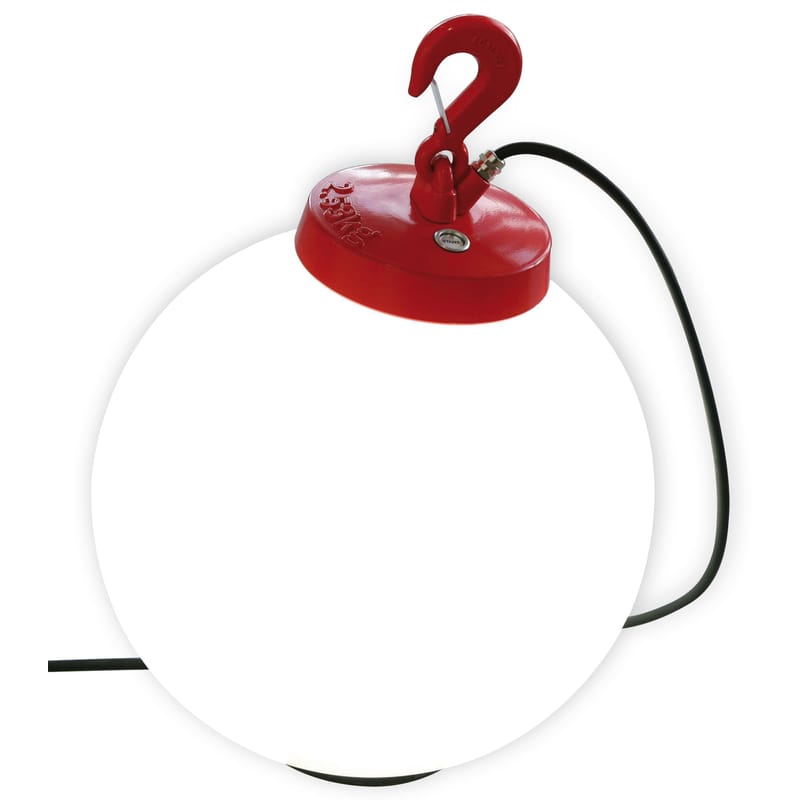 Luminaire - Luminaires d\'extérieur - Baladeuse Grumo N°3 plastique rouge / A poser ou suspendre - H 58 x Ø 40 cm - Roger Pradier - Rouge - Polycarbonate