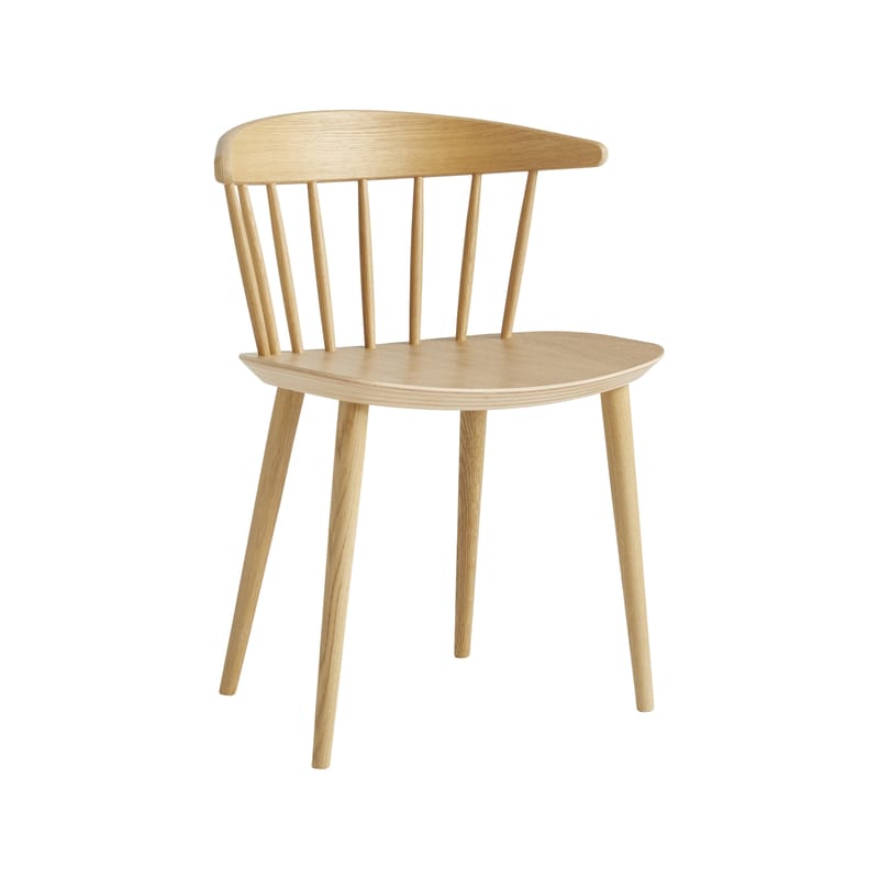 Mobilier - Chaises, fauteuils de salle à manger - Chaise J104 bois naturel / Réédition années 60 - Hay - Chêne - Chêne massif, Placage de chêne