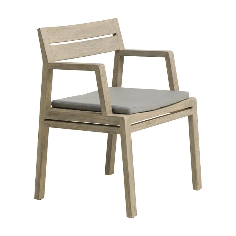 Mobilier - Chaises, fauteuils de salle à manger - Coussin d\'assise  tissu gris / Pour fauteuil Costes - Ethimo - Coussin / Gris nature - Mousse, Tissu acrylique