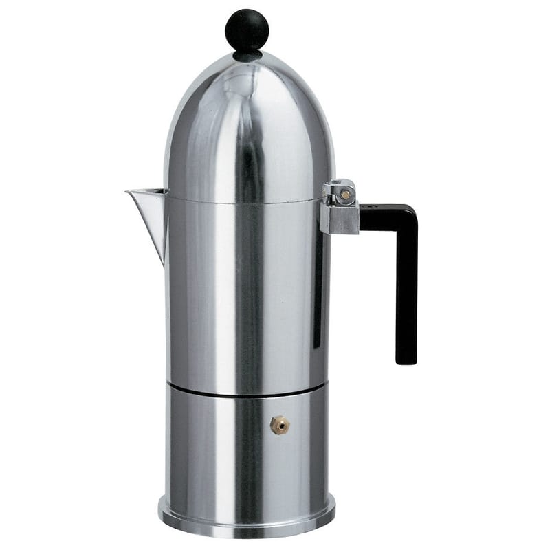 Tableware - Tea & Coffee Accessories - La Cupola Italian espresso maker metal 3 - 6 cups - Alessi - Shiny metal - Cast aluminium, Polycarbonate