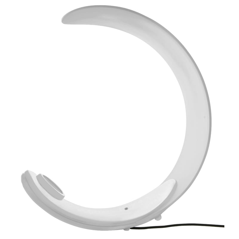 Luminaire - Lampes de table - Lampe de table Curl LED métal blanc - Luceplan - Blanc / Base blanche - Aluminium, Technopolymère