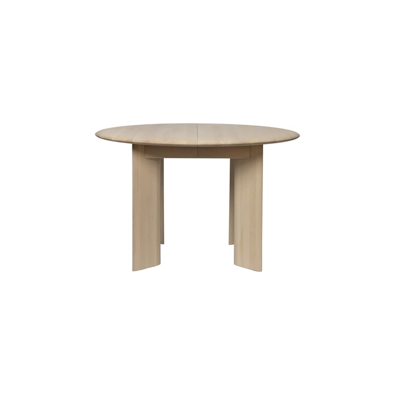 Mobilier - Tables - Table à rallonge Bevel bois naturel / 1 rallonge - Ø 117-167 x 117 cm - Ferm Living - 167 x 117 cm - Hêtre massif
