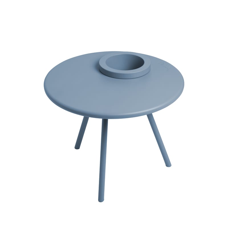 Mobilier - Tables basses - Table basse Bakkes / Ø 60 cm - Pot de fleurs intégré - Fatboy - Bleu Calcite - Acier, Polyéthylène