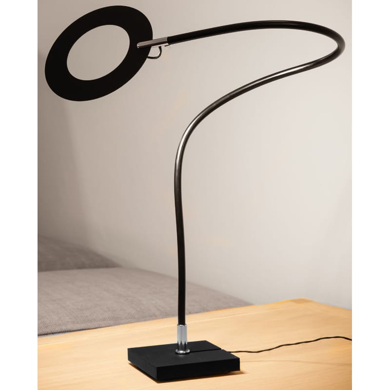 Lighting - Table Lamps - Mini Giulietta LED Table lamp metal black - Catellani & Smith - Black ring - Painted metal