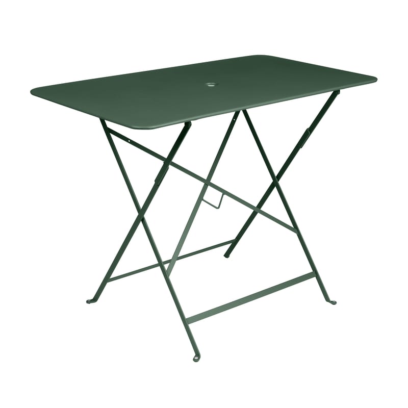Jardin - Tables de jardin - Table pliante Bistro métal vert / 97 x 57 cm - 4 personnes - Trou parasol - Fermob - Cèdre - Acier peint