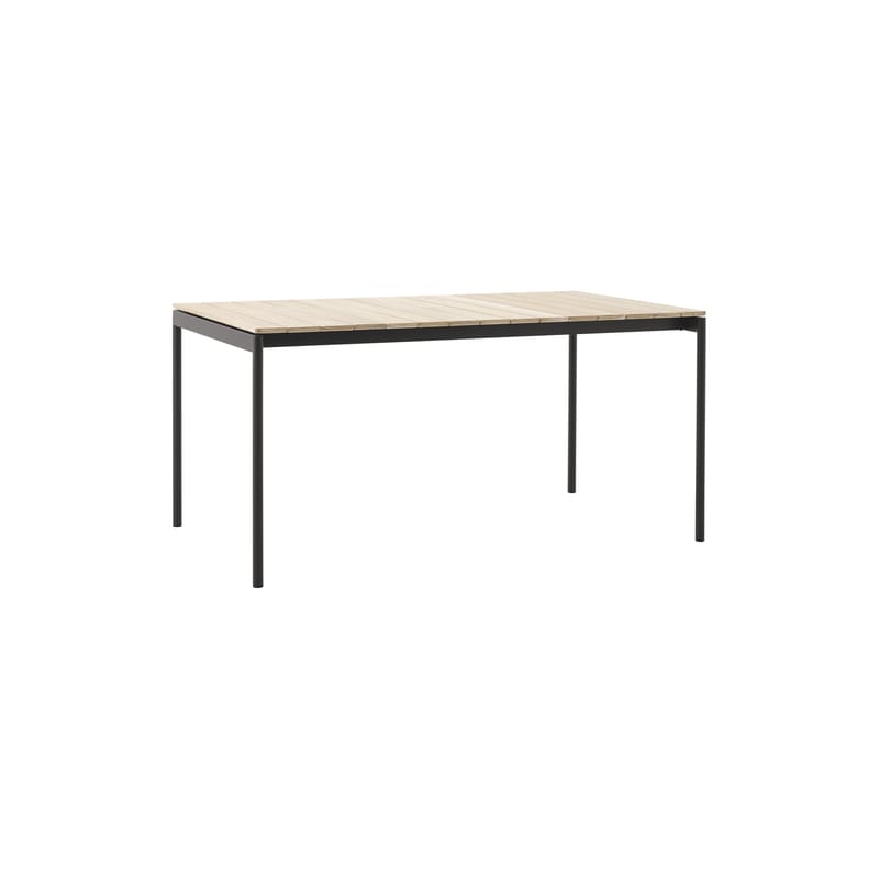 Jardin - Tables de jardin - Table rectangulaire Ville AV25 bois naturel / 150 x 90 cm - &tradition - Noir chaud / Teck - Acier, Teck