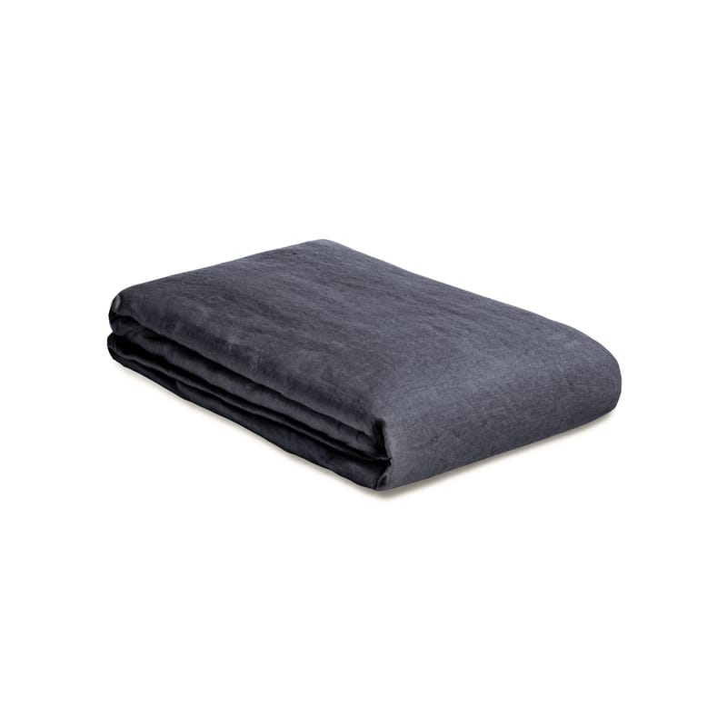 Dekoration - Wohntextilien - Bettbezug 200 x 200 cm  textil grau / 200 x 200 cm - Leinen gewaschen - Au Printemps Paris - Anthrazit - Gewaschenes Leinen