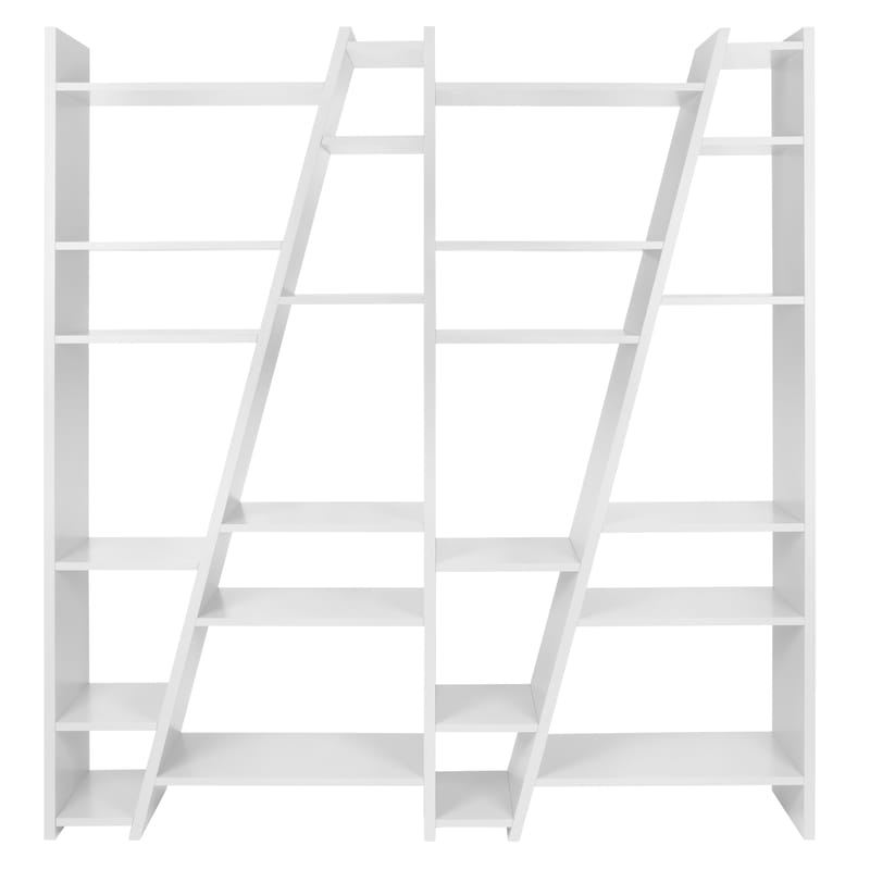 Mobilier - Etagères & bibliothèques - Bibliothèque San Andreas 004 bois blanc / L 190 x H 195 cm - POP UP HOME - Blanc - Mélamine, Panneaux alvéolaires