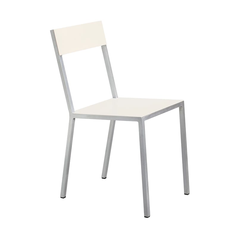 Mobilier - Chaises, fauteuils de salle à manger - Chaise Alu Chair métal blanc beige / Aluminium - valerie objects - Assise ivoire / Dossier ivoire - Aluminium