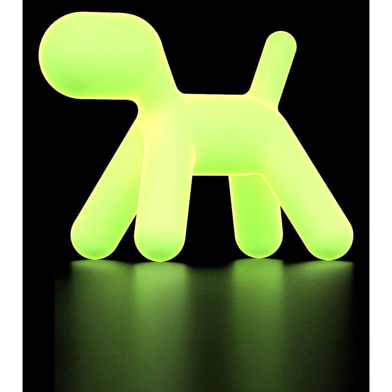 Mobilier - Mobilier Kids - Décoration Puppy Small plastique vert / Phosphorescent - L 42 cm / Eero Aarnio, 2003 - Magis - Vert pâle / Phosphorescent - Polyéthylène rotomoulé