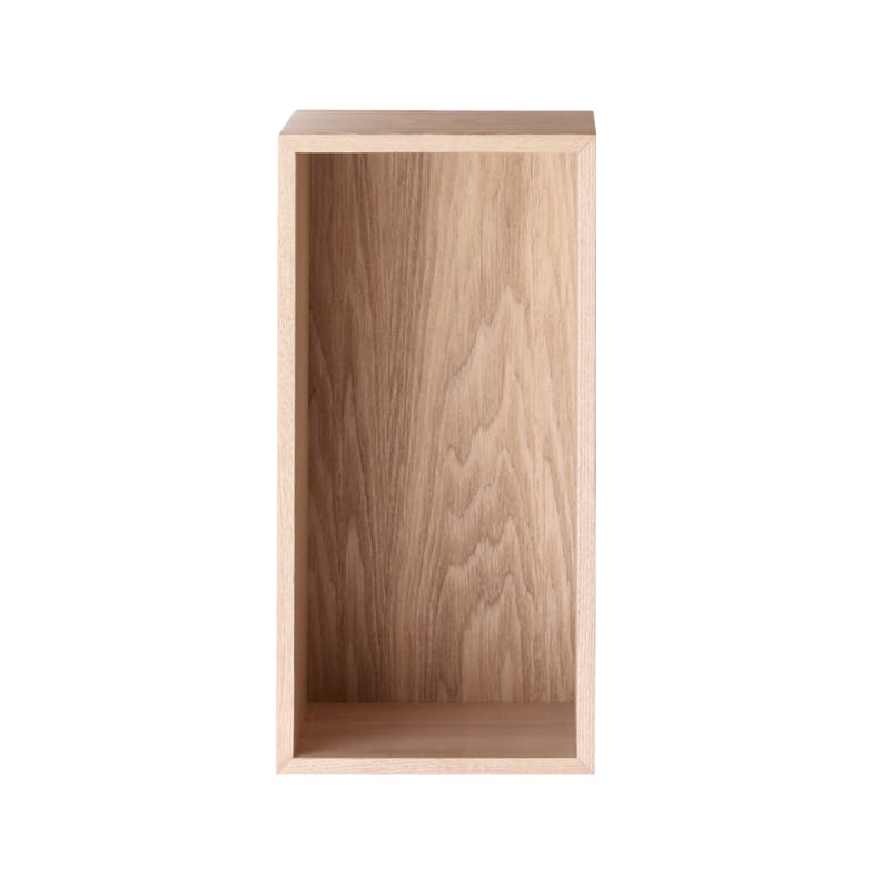 Mobilier - Etagères & bibliothèques - Etagère Mini Stacked bois naturel / Small rectangulaire 33x16 cm / Avec fond - Muuto - Chêne - MDF placage chêne