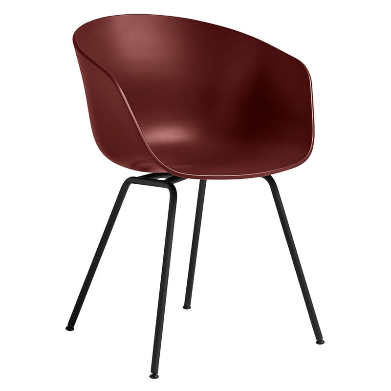 Mobilier - Chaises, fauteuils de salle à manger - Fauteuil About a chair AAC26 rouge / Pieds acier - Hee Welling, 2010 - Hay - Brique / Pieds noirs - Acier thermolaqué, Polypropylène