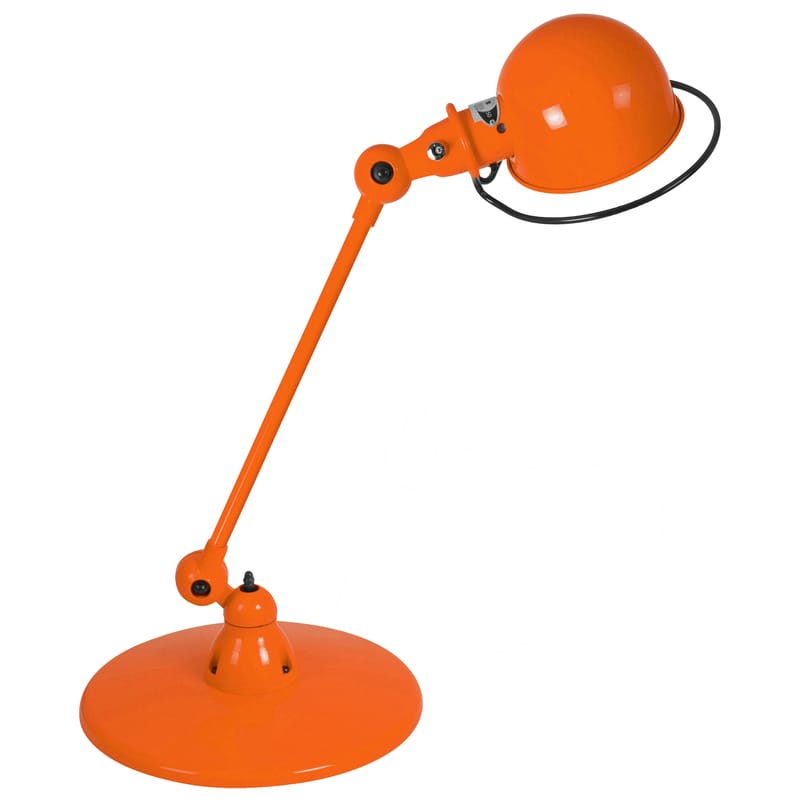 Interni - Per bambini - Lampada da tavolo Loft metallo arancione 1 braccio articolato - L 60 cm - Jieldé - Arancione brillante - Acciaio inossidabile