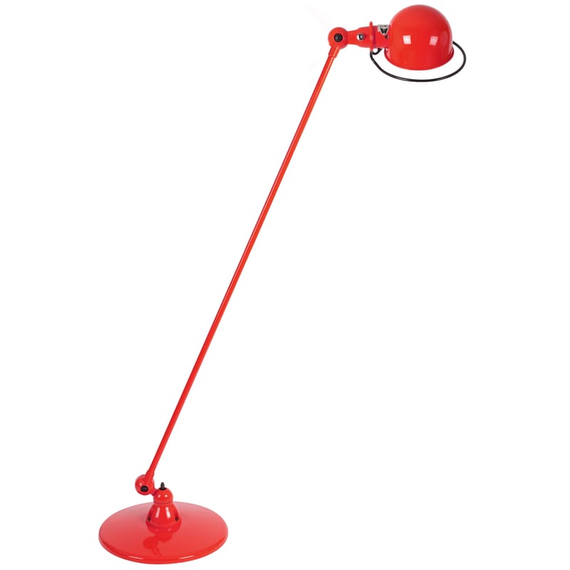 Luminaire - Lampadaires - Liseuse Loft métal rouge / 1 bras articulé - H 120 cm - Jieldé - Rouge brillant - Acier inoxydable