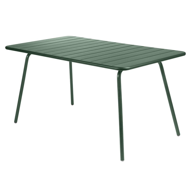 Jardin - Tables de jardin - Table rectangulaire Luxembourg métal vert / 6 personnes - 143 x 80 cm - Aluminium - Fermob - Cédre - Aluminium laqué