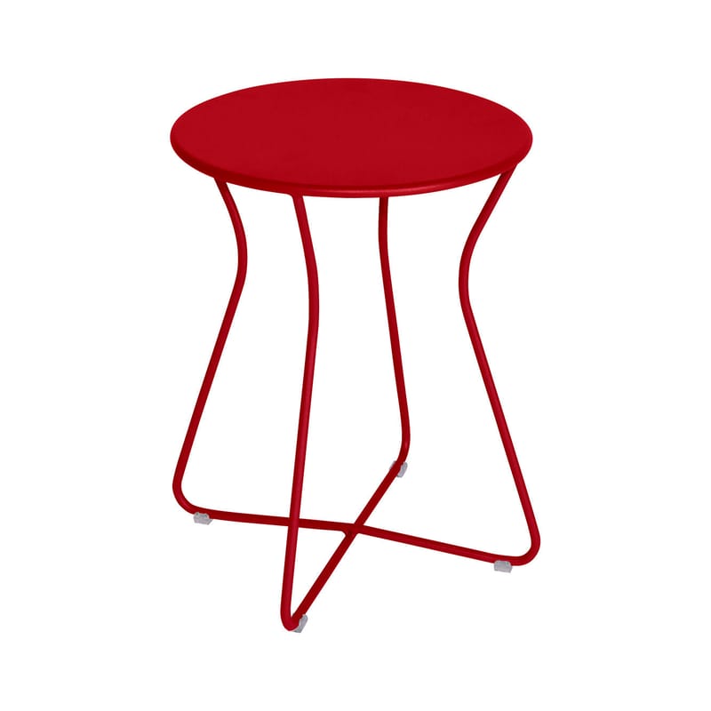 Mobilier - Tables basses - Tabouret Cocotte métal rouge / Table d\'appoint - H 45 cm - Fermob - Coquelicot - Acier