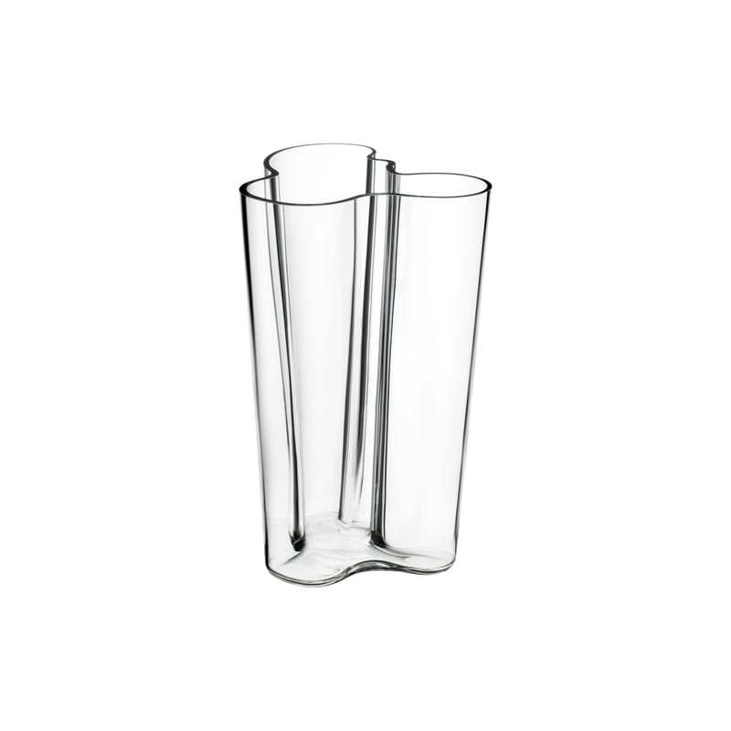 Décoration - Vases - Vase Aalto verre transparent / 17 x 17 x H 25 cm - Alvar Aalto, 1936 - Iittala - Transparent - Verre soufflé bouche