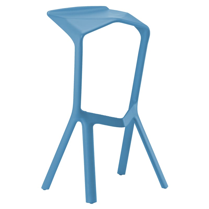 Furniture - Bar Stools - Miura Bar stool plastic material blue H 78 cm - Plastic - Plank - Light Blue - Renforced polypropylen