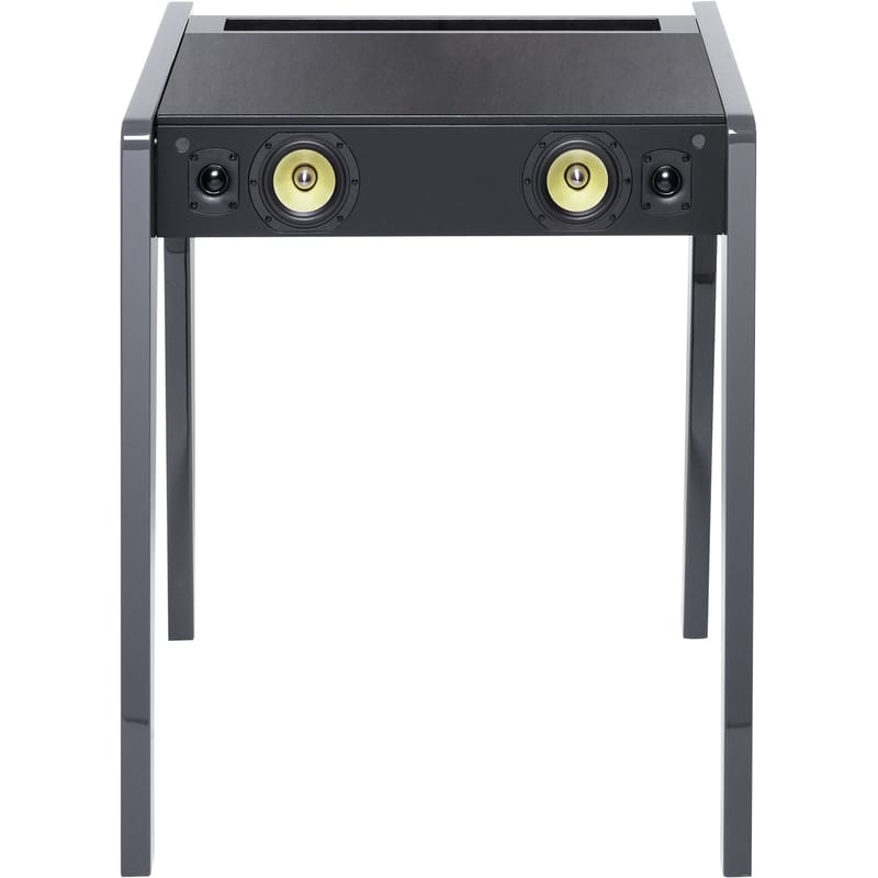 Furniture - Office Furniture - LD 130 Bluetooth speaker wood grey Laptop, iPhone & iPod compatible - W 69 cm - La Boîte Concept - Light grey - Leather, MDF
