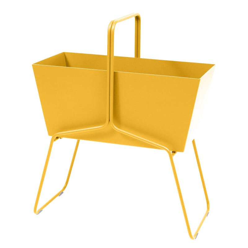 Möbel - Paravents, Raumteiler und Trennwände - Blumenkasten Basket metall gelb orange hoch / L 70 x H 84 cm - Fermob - Honig - Aluminium, Stahl