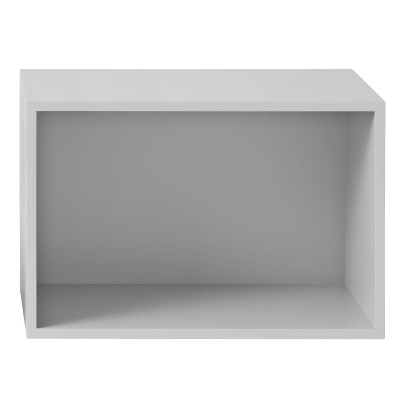 Mobilier - Etagères & bibliothèques - Etagère Stacked bois gris / Large rectangulaire 65x43 cm / Avec fond - Muuto - Gris Clair - MDF peint