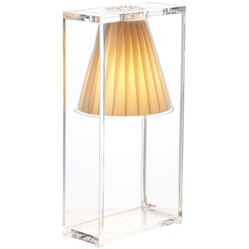 Luminaire - Lampes de table - Lampe de table Light-Air plastique tissu beige - Kartell - Tissu beige / Cadre cristal - Technopolymère thermoplastique, Tissu
