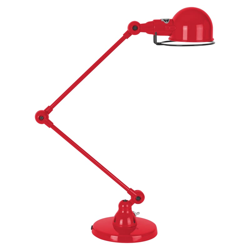 Décoration - Pour les enfants - Lampe de table Signal métal rouge / 2 bras - H max 60 cm - Jieldé - Rouge brillant - Acier inoxydable
