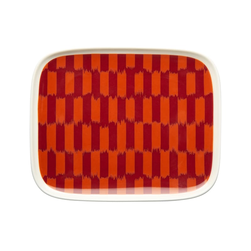 Tavola - Piatti  - Piatto da dessert Piekana ceramica arancione / 12 x 15 cm - Marimekko - Piekana / Rosso scuro, arancione - Gres