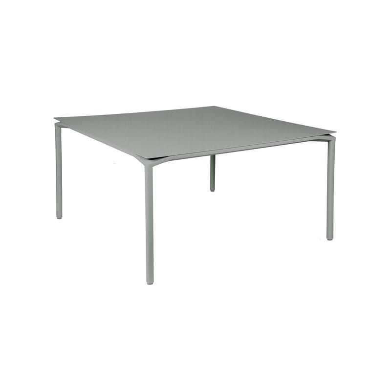 Jardin - Tables de jardin - Table carrée Calvi métal gris / 140 x 140 cm - Aluminium / 8 personnes - Fermob - Gris lapilli - Aluminium