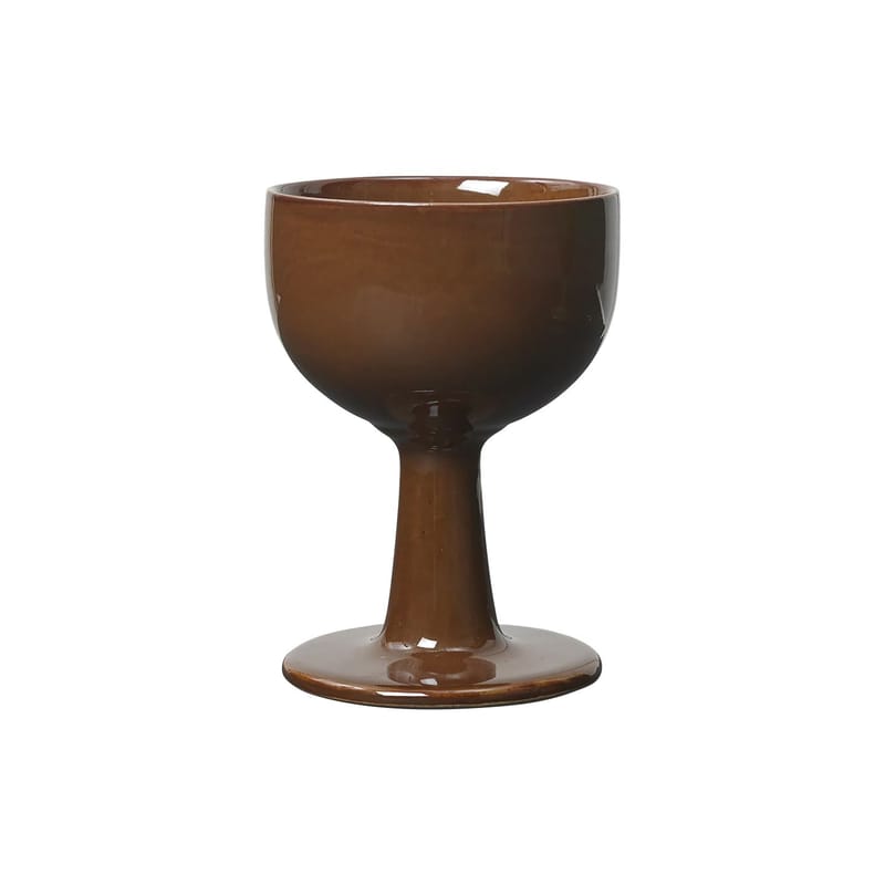 Table et cuisine - Verres  - Verre à vin Floccula céramique marron / Grès - Ferm Living - Terre - Grès