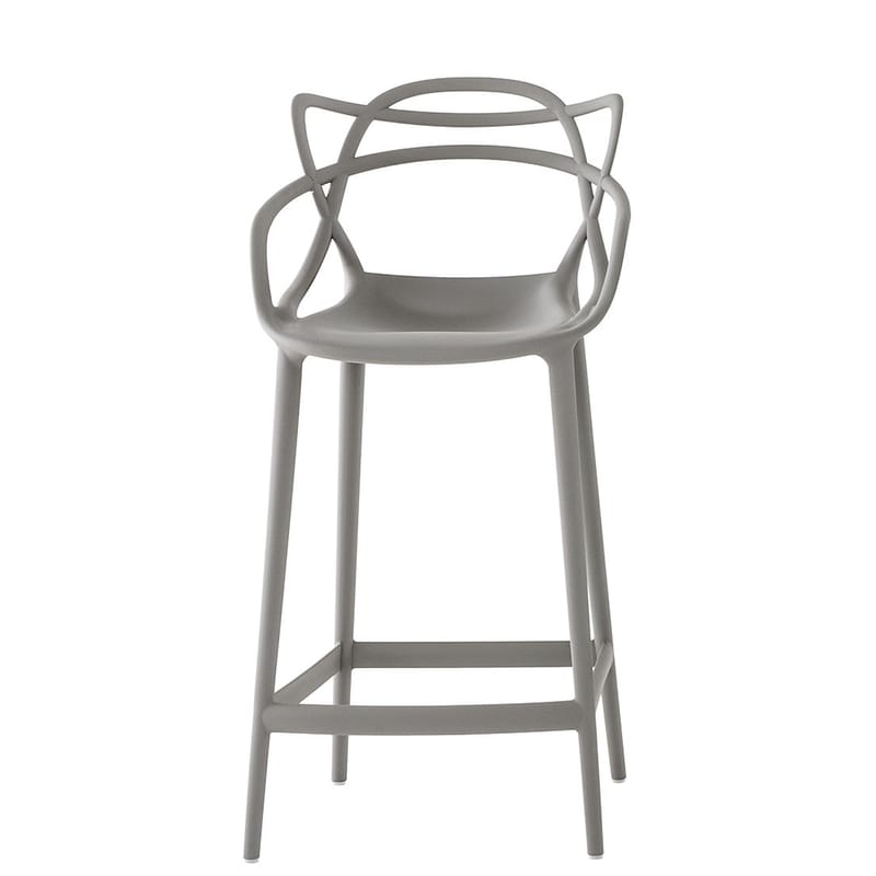 Mobilier - Tabourets de bar - Chaise de bar Masters gris / H 65 cm - Kartell - Gris - Technopolymère thermoplastique recyclé