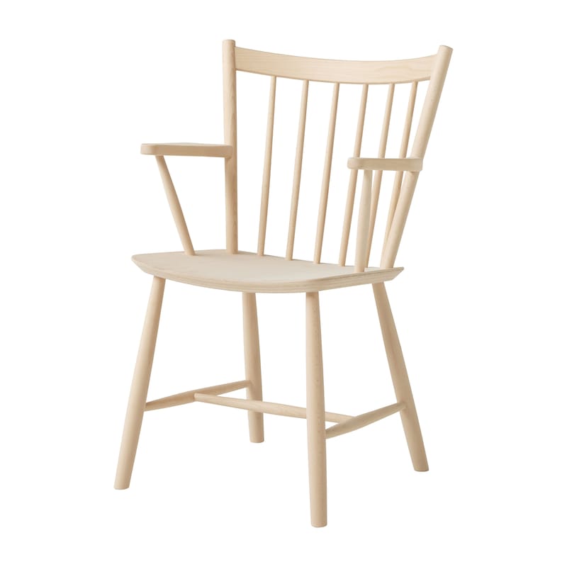 Mobilier - Chaises, fauteuils de salle à manger - Fauteuil de repas J42 bois naturel / Réédition 1950 - Hay - Hêtre - Hêtre massif, Placage de hêtre