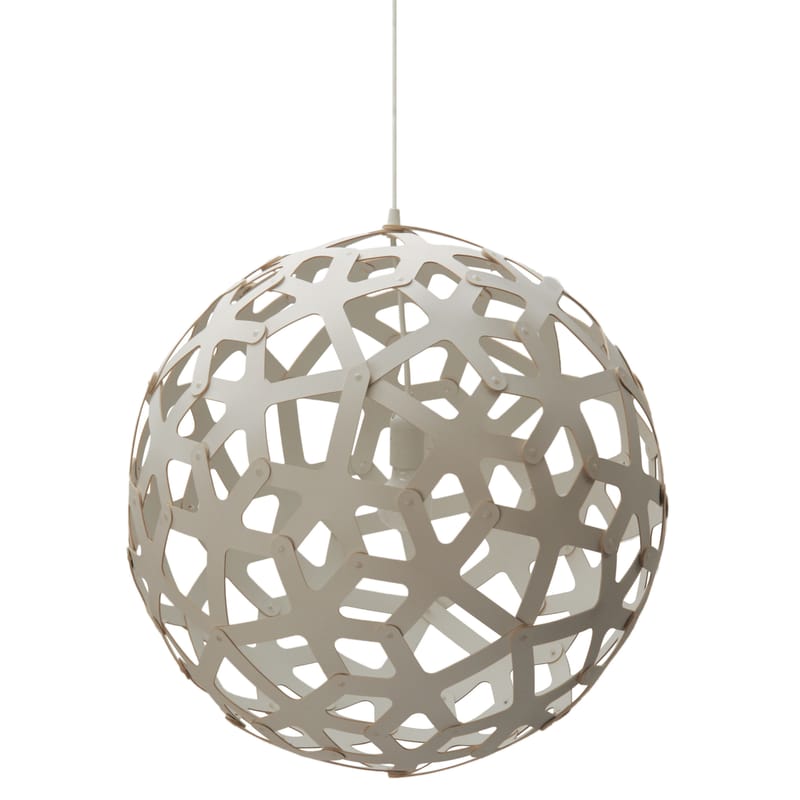 Lighting - Pendant Lighting - Coral Pendant wood white / Ø 60 cm - White - David Trubridge - White - Bamboo
