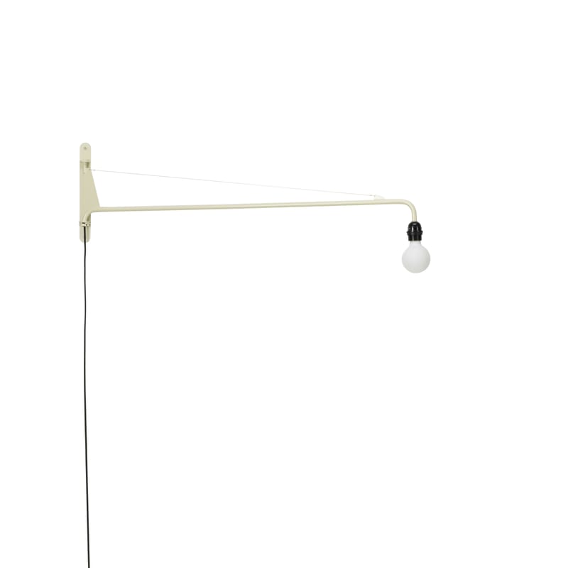Luminaire - Appliques - Applique avec prise Petite Potence métal blanc / Jean Prouvé (1947) - L 104 cm - Vitra - Blanc Colombe - Acier époxy