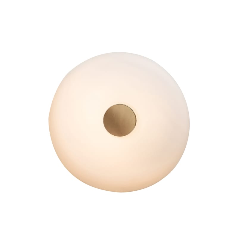 Luminaire - Appliques - Applique Tropico Media LED verre blanc / Plafonnier - Ø 36 cm / Verre soufflé - Fontana Arte - Blanc opalin / Or - Métal galvanisé, Verre soufflé