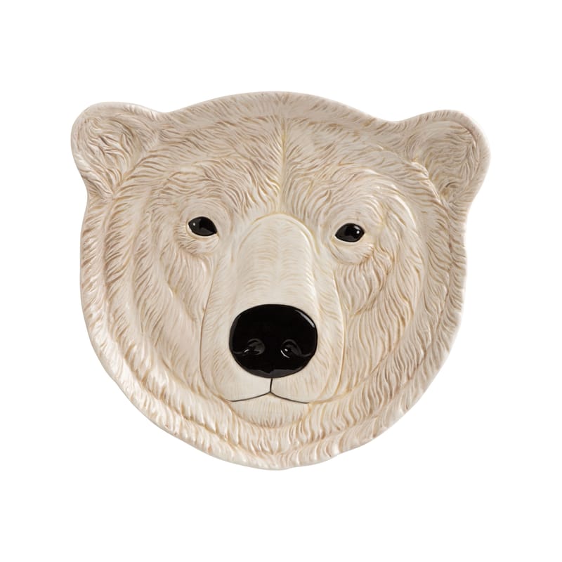 Décoration - Pour les enfants - Assiette à dessert Polar bear céramique blanc / Ø 21.5 cm - peint à la main - & klevering - Blanc / Ours polaire - Porcelaine