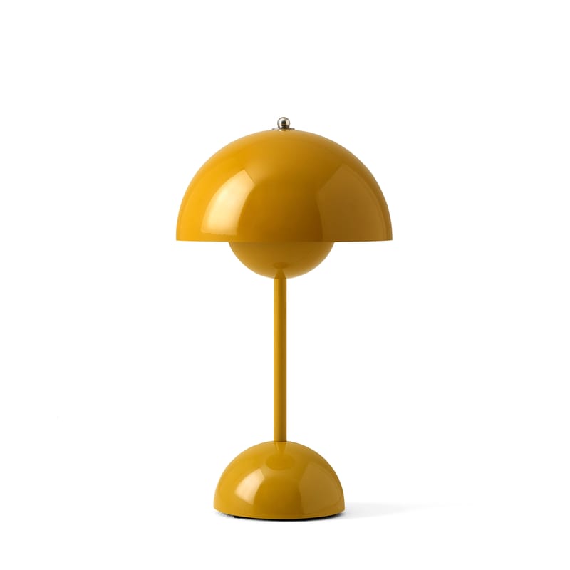 Décoration - Pour les enfants - Lampe sans fil rechargeable Flowerpot VP9 plastique jaune / H 29,5 cm - By Verner Panton, 1968 - &tradition - Jaune moutarde - Polycarbonate