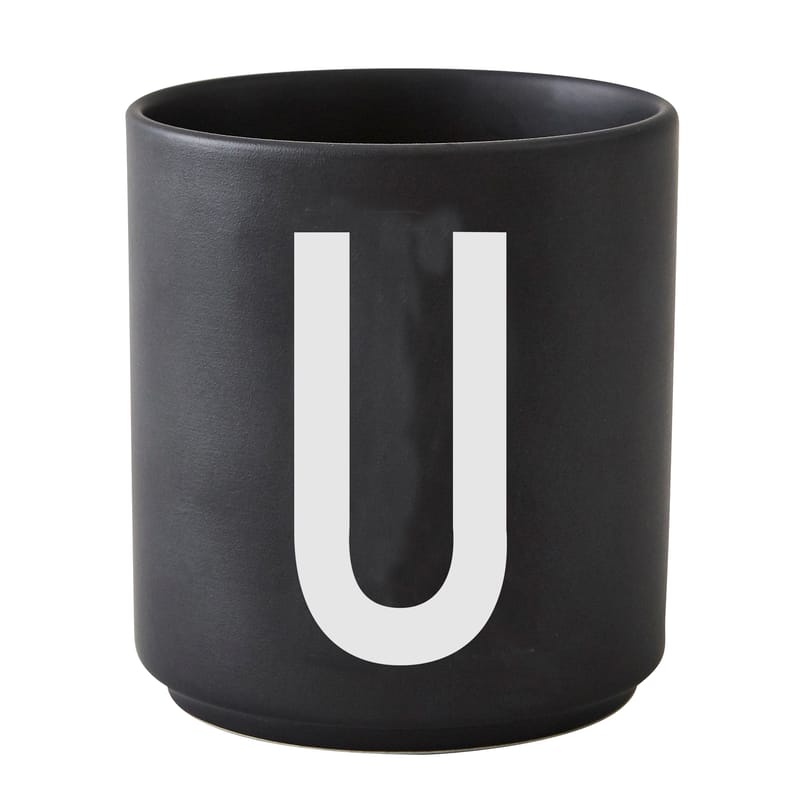 Table et cuisine - Tasses et mugs - Mug A-Z céramique noir / Porcelaine - Lettre U - Design Letters - Noir / Lettre U - Porcelaine de Chine